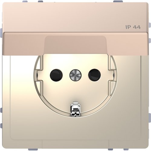 Розетка с заземлением без рамки Schneider Electric Merten D-Life 1-м. крышка шторки IP44 шампань картинка